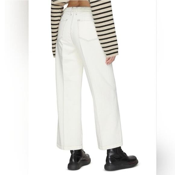 Frame Denim Denim - Frame Denim Jeans Le Pixie Baggy Palazzo Size 29 Chalked Cream 100% Cotton